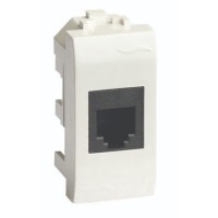 Розетка RJ-45 Brava 1 модуль слоновая кость (75457S): Розетка компьютерная с одним разъёмом