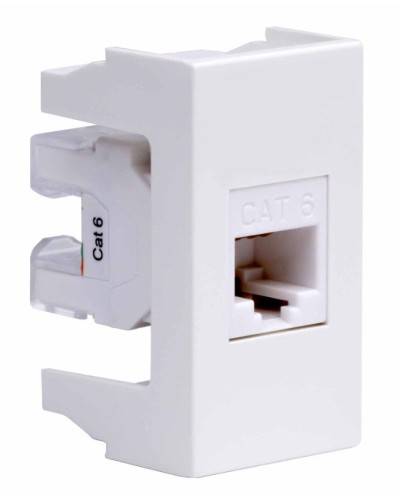 Розетка RJ-45 Viva 1 модуль кат.6A белая (45058). Розетка компьютерная экранированная с одним разъёмом. ДКС в Сочи