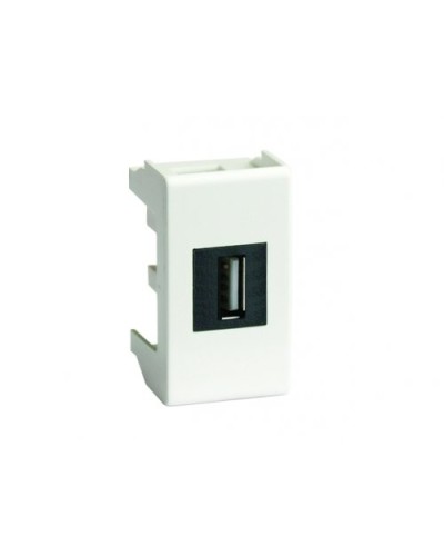 Розетка USB 2.0 Brava 1 модуль белая (76200B): Розетка USB в Сочи