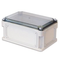 Корпус RAM box 400х200х160, высота крышки 35 мм, IP67 (542311). Корпус с фланцами и прозрачной крышкой, без монтажной платы. ДКС