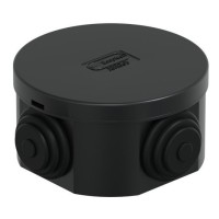 Коробка JBR065 D=65х35, 4 вых., IP44, черная (44004BL-1). Коробка монтажная. Экопласт