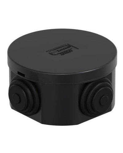 Коробка JBR065 D=65х35, 4 вых., IP44, черная (44004BL-1). Коробка монтажная. Экопласт в Сочи