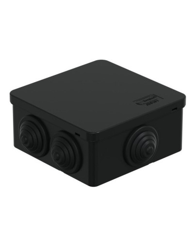 Коробка JBS101 100х100х55, 6 вых., IP55, черная (44037BL-1). Коробка монтажная. Экопласт в Сочи