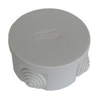 Коробка JBR080 D=80х40, 4 вых., IP44, серая (44005). Коробка монтажная. Экопласт