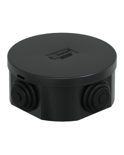 Коробка JBR080 D=80х40, 4 вых., IP44, черная (44005BL-1). Коробка монтажная. Экопласт в Сочи