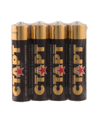 СТАРТ LR03-SH4-BOX (1,5 В, AAA, LR03), упак. 4 шт.. Алкалиновые батарейки. СТАРТ в Сочи