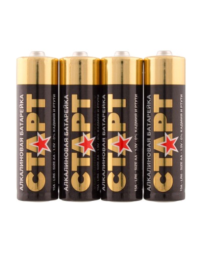 СТАРТ LR6-SH4-BOX (1,5 В, AA, LR6), упак. 4 шт.. Алкалиновые батарейки. СТАРТ в Сочи